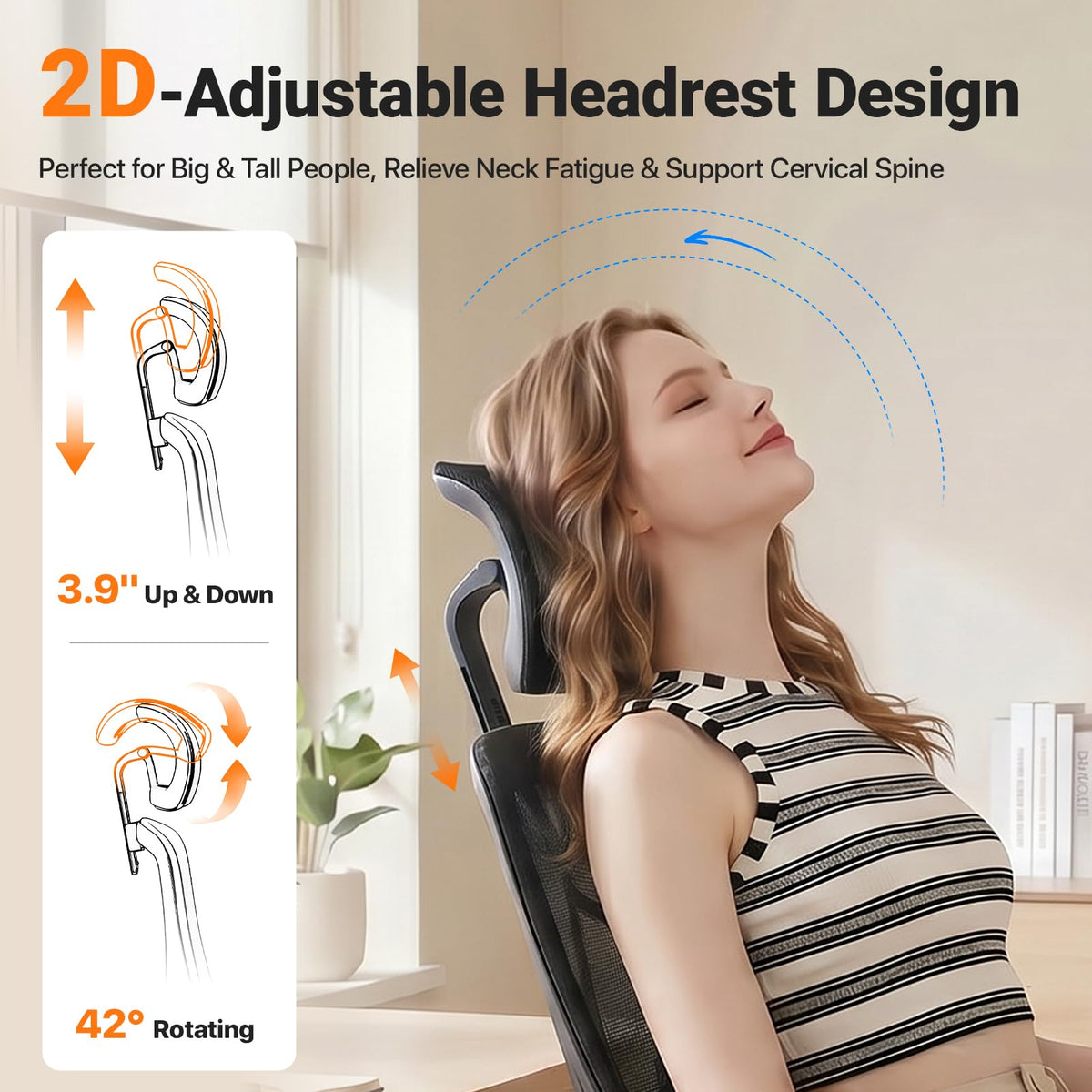Big & Tall Ergonomic Mesh Office Chair 400 lbs with Lumbar Support, Recline