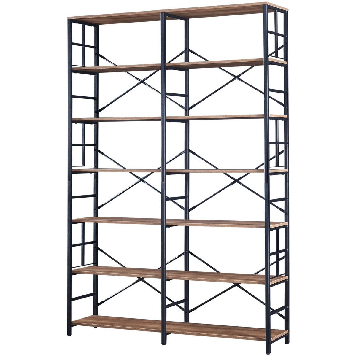 Double-Wide 7-Tier Industrial Bookcase