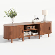 Fluted Sliding-Door TV Stand
