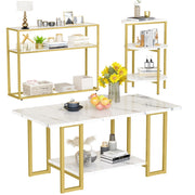 3-Piece Faux Marble Table Set