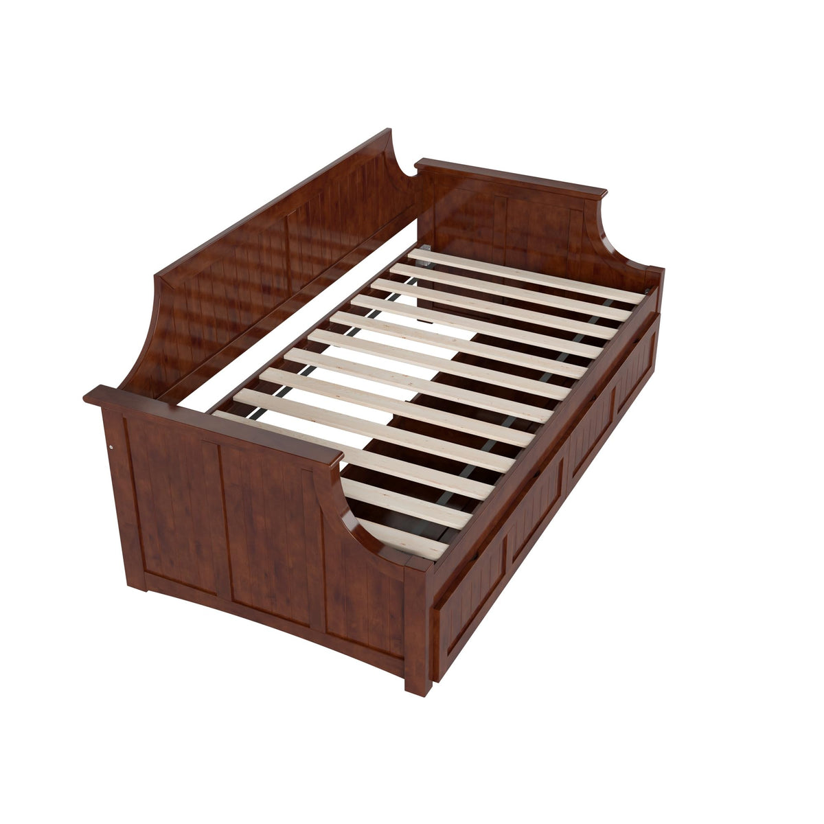 AFI, Cambridge Twin Wood Daybed with 2 Storage Drawers, Walnut