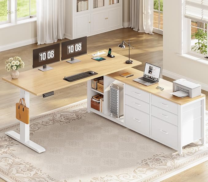 L-Shaped Electric Standing Desk