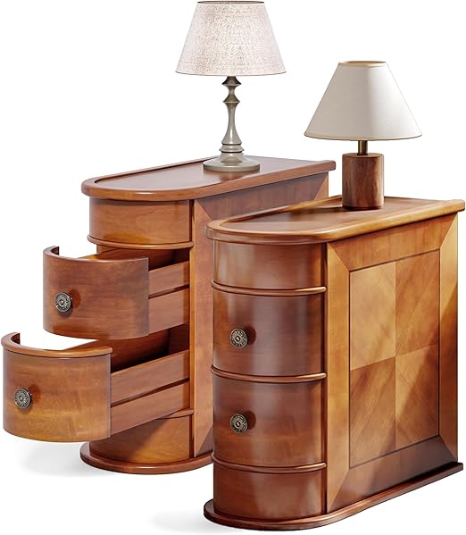 Wood End Table with 2 Drawers
