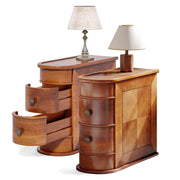 Semicircular End Table with 2 Drawers