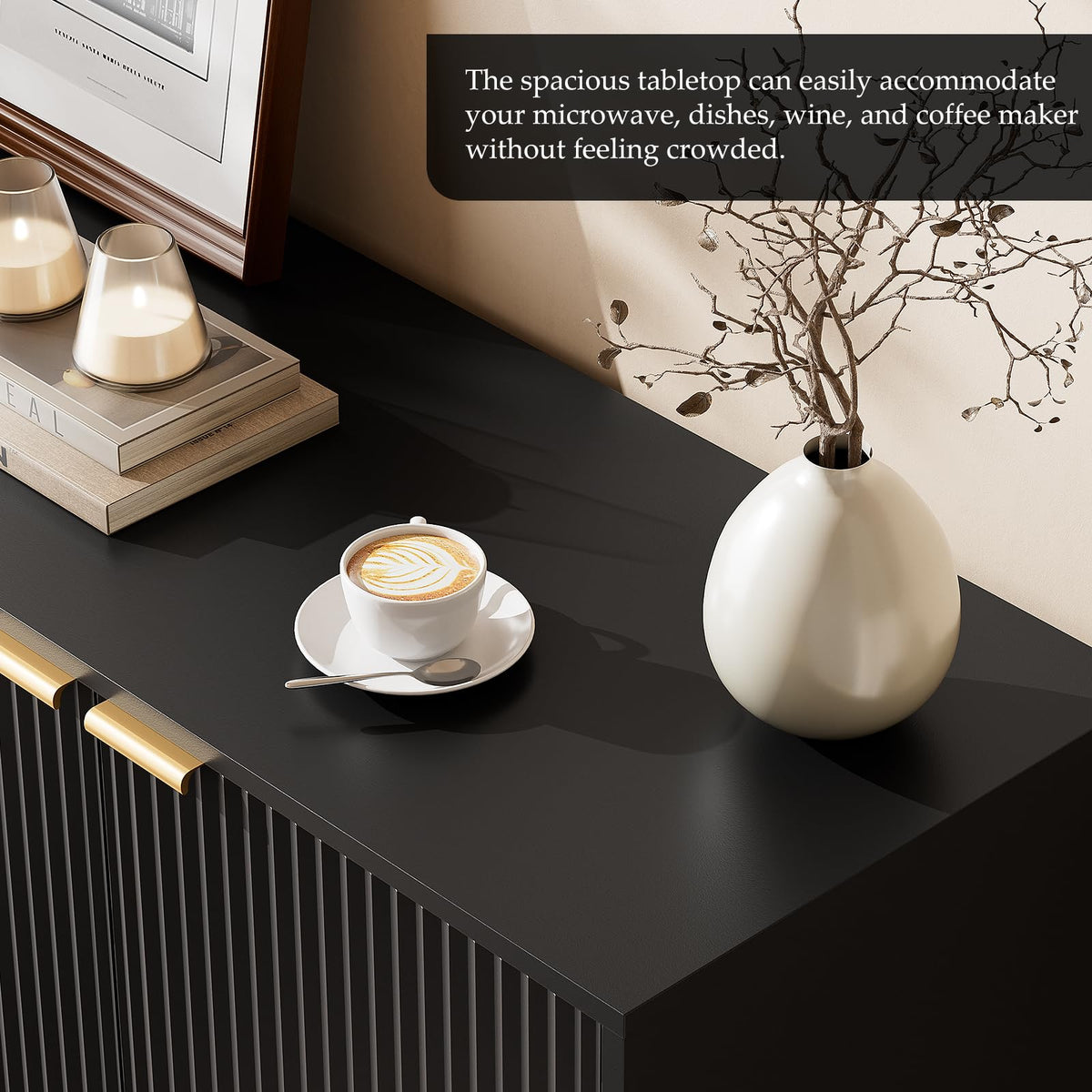 Black Fluted Sideboard