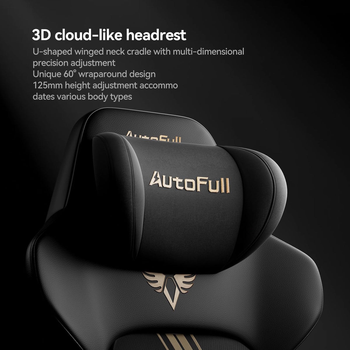 AutoFull M6 Ultra+ 2.0 Gaming Chair – World First with Shiatsu Massage | 720° Mechanical Armrests, Dynamic Lumbar Support, Adjustable Headrest | Ventilated & Heated (Black&Gold)