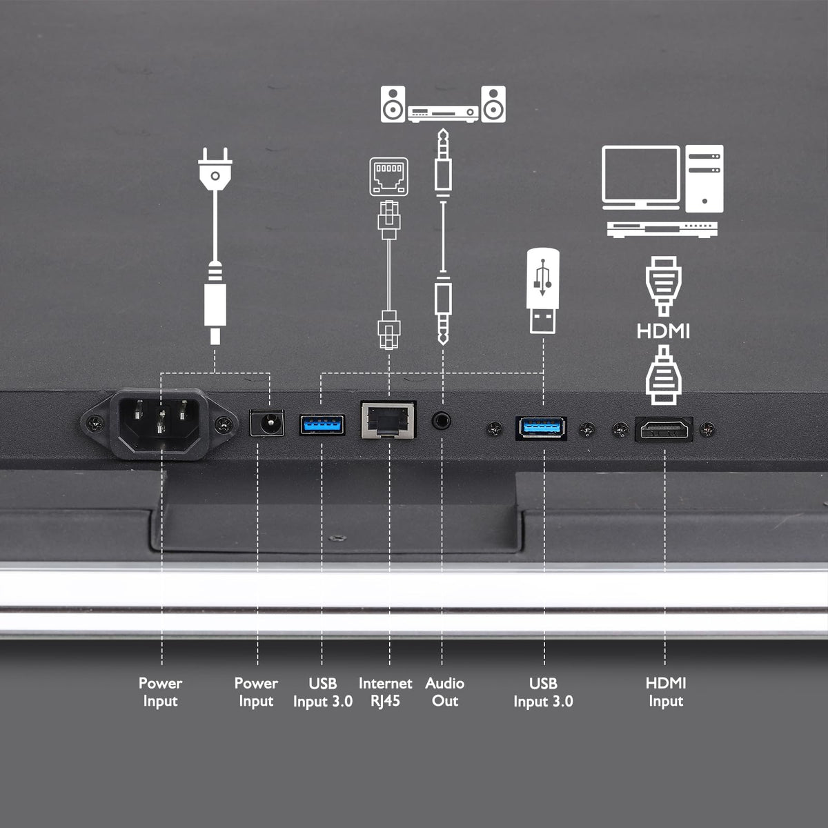 YOURYOKE 32×24 Inch Smart Vanity Bathroom Mirror with 15.6" Waterproof Touchscreen TV, Android OS, WiFi/Bluetooth/HDMI, Anti-Fog, 3-Color LED Lights for Bathroom,Bedroom,Hotel&Spa Wall Mounted