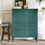 5-Drawer Dresser with Wood Legs & Brass Handles