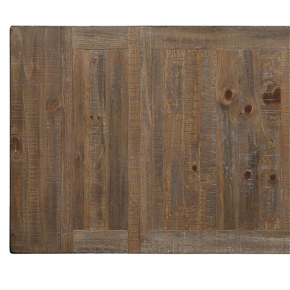 Steve Silver Furniture Riverdale Counter Height 9pc Set, 72"-96" Rectangular Table w/Two 12" Leaves, 8 Wooden Counter Chairs, Rustic/Farmhouse Design, Dining Room, 72" L x 36'" W x 36" H, Brown