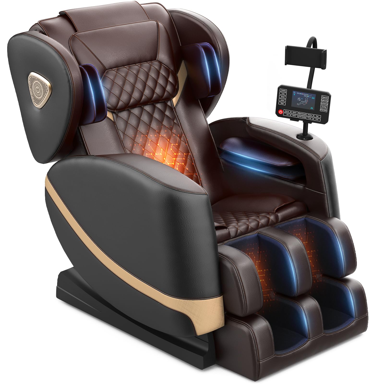 FURNIMAT 2026 Massage Chair Full Body, Zero Gravity Massage Chair with 10 Fix Rollers, Airbags, Heating, Foot Massage, Auto Modes, Bluetooth Speaker, Smart Screen Controller (Advanced Version)