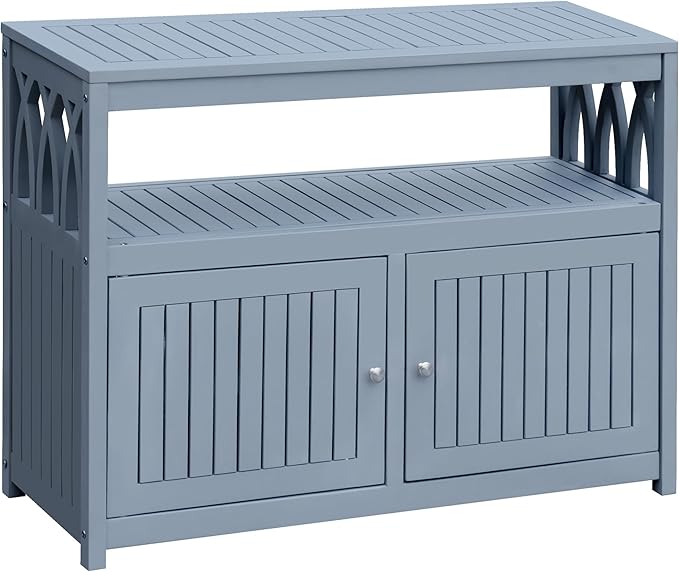 Acacia Wood Outdoor Storage Cabinet with 2 Magnetic Doors