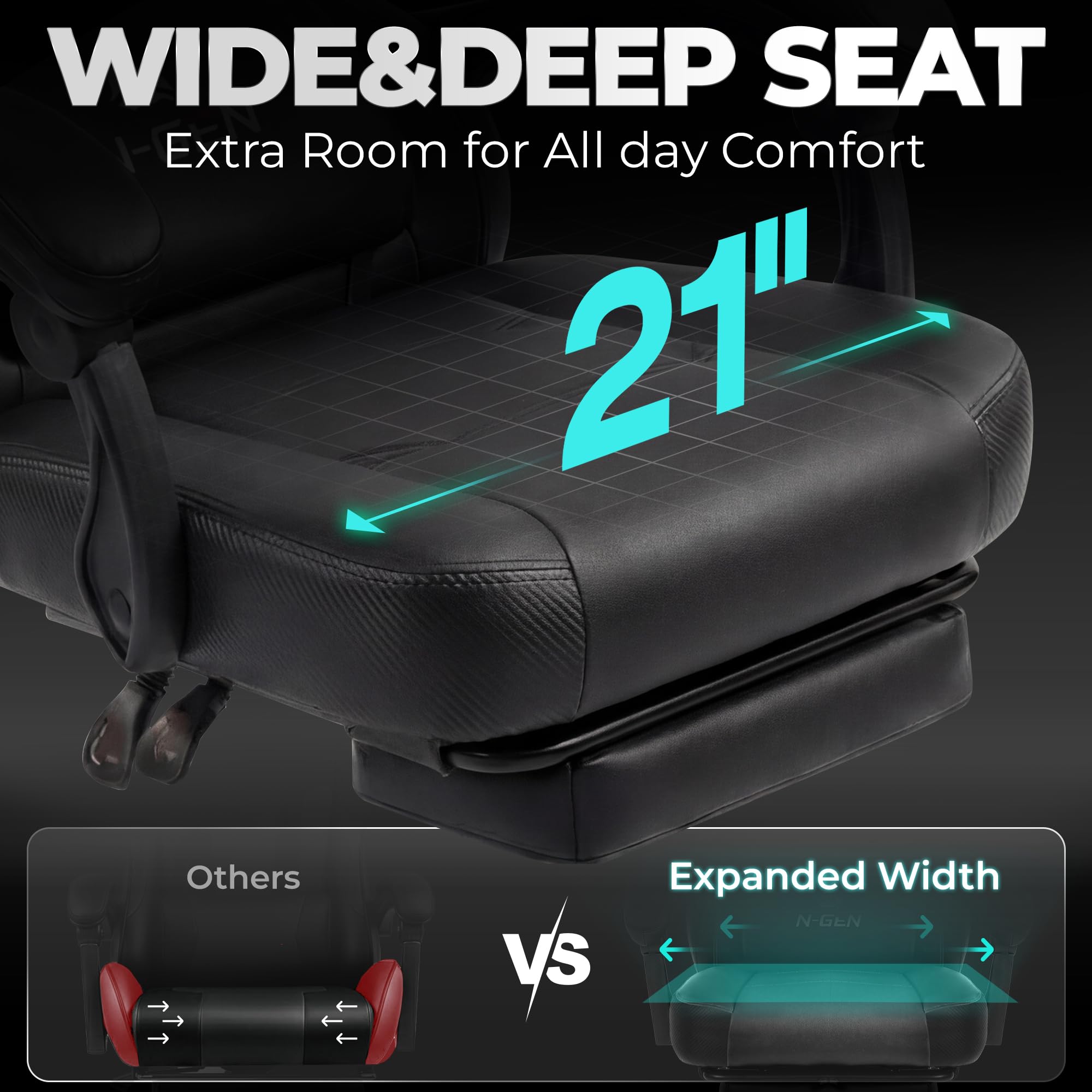 High Back Gaming Chair with Lumbar Support & Footrest