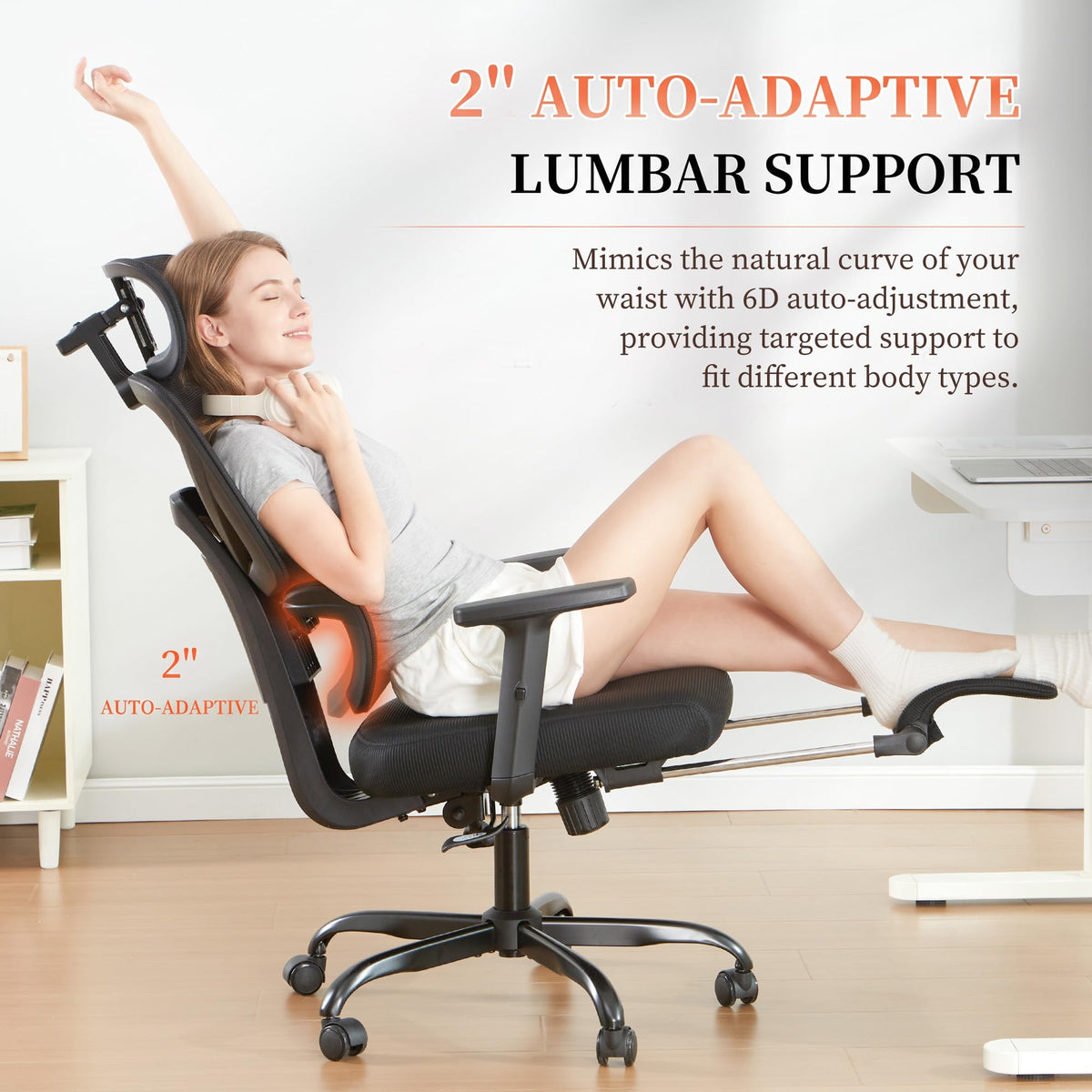 JOMEED Ergonomic Office Chair with Footrest, High Back Reclining Desk Chair