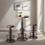 Industrial Bar Table & 2 Stools Set