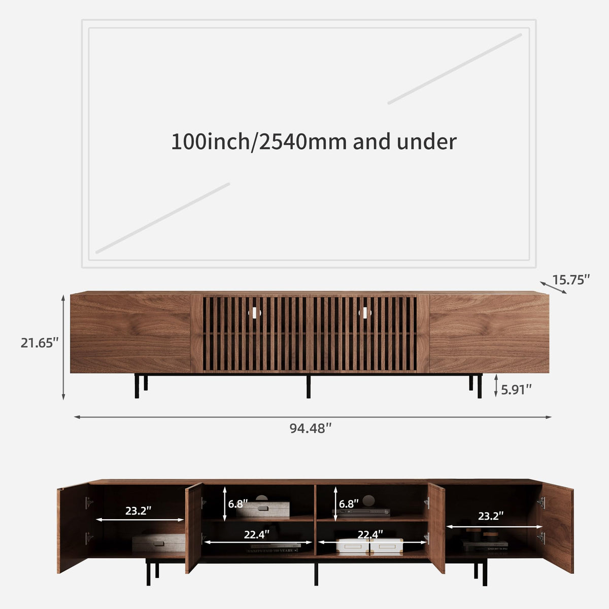 NessCarsti Mid-Century Modern TV Stand and Expandable Coffee Table Set