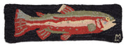 Hand-Hooked Wool Trout Lumbar Pillow