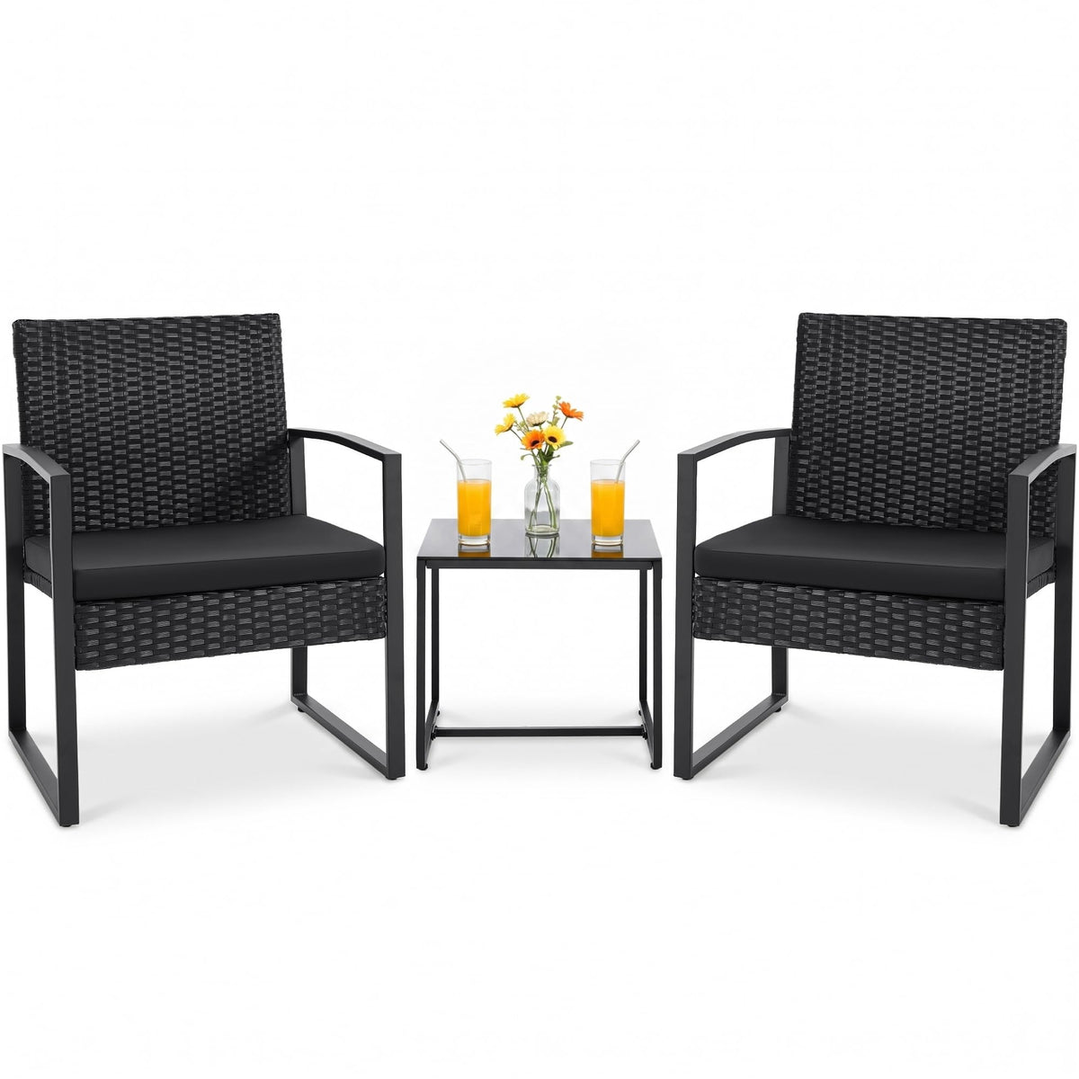 3-Piece Wicker Patio Bistro Set