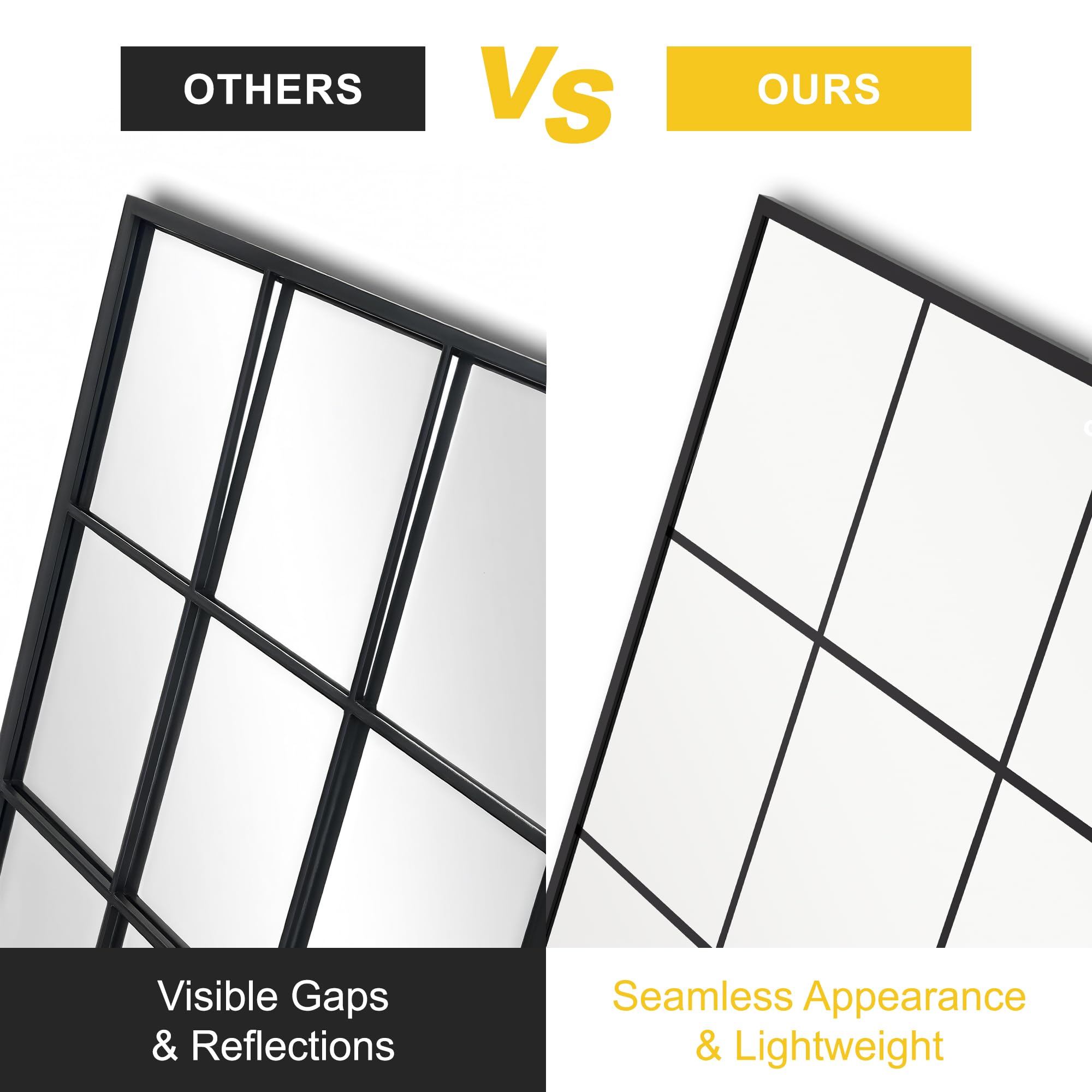 Windowpane Grid Wall Mirror