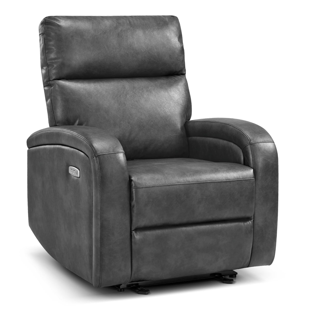 MCombo Zero Wall Recliner Chair, Power Wall Hugger Recliner with USB & Type-C Dual Charge Ports for Small Space, Living Room, RV PR644 (Dark Grey)
