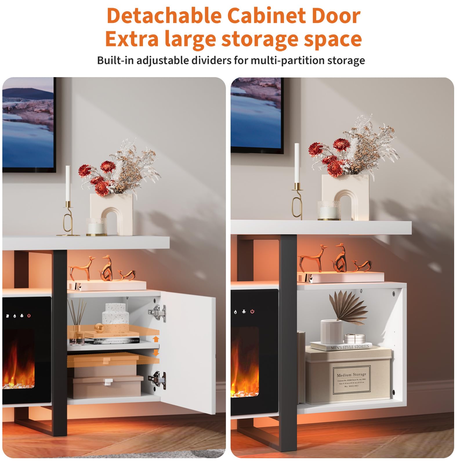 Fireplace TV Stand with 36" Electric Fireplace