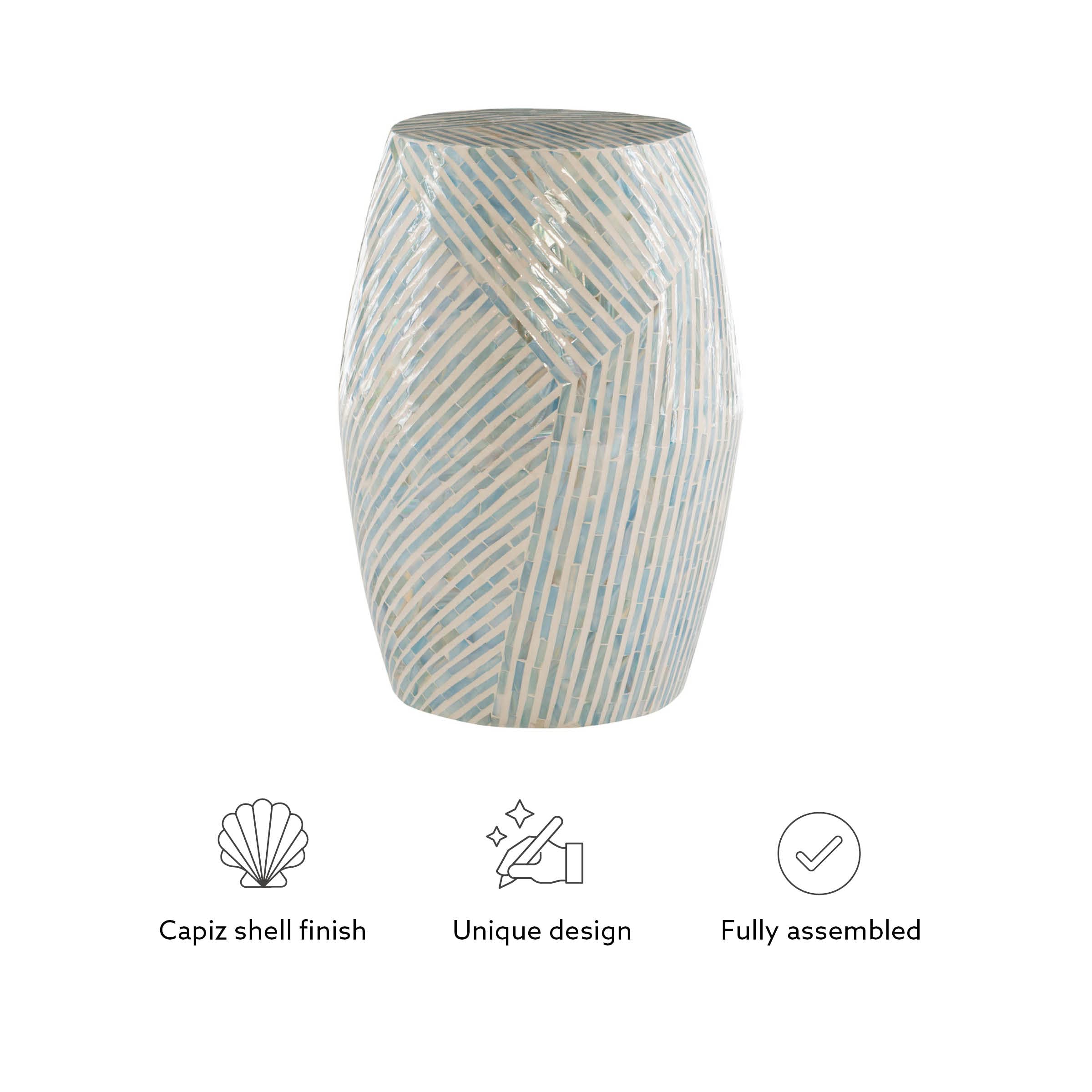 Capiz Shell Drum Accent Table