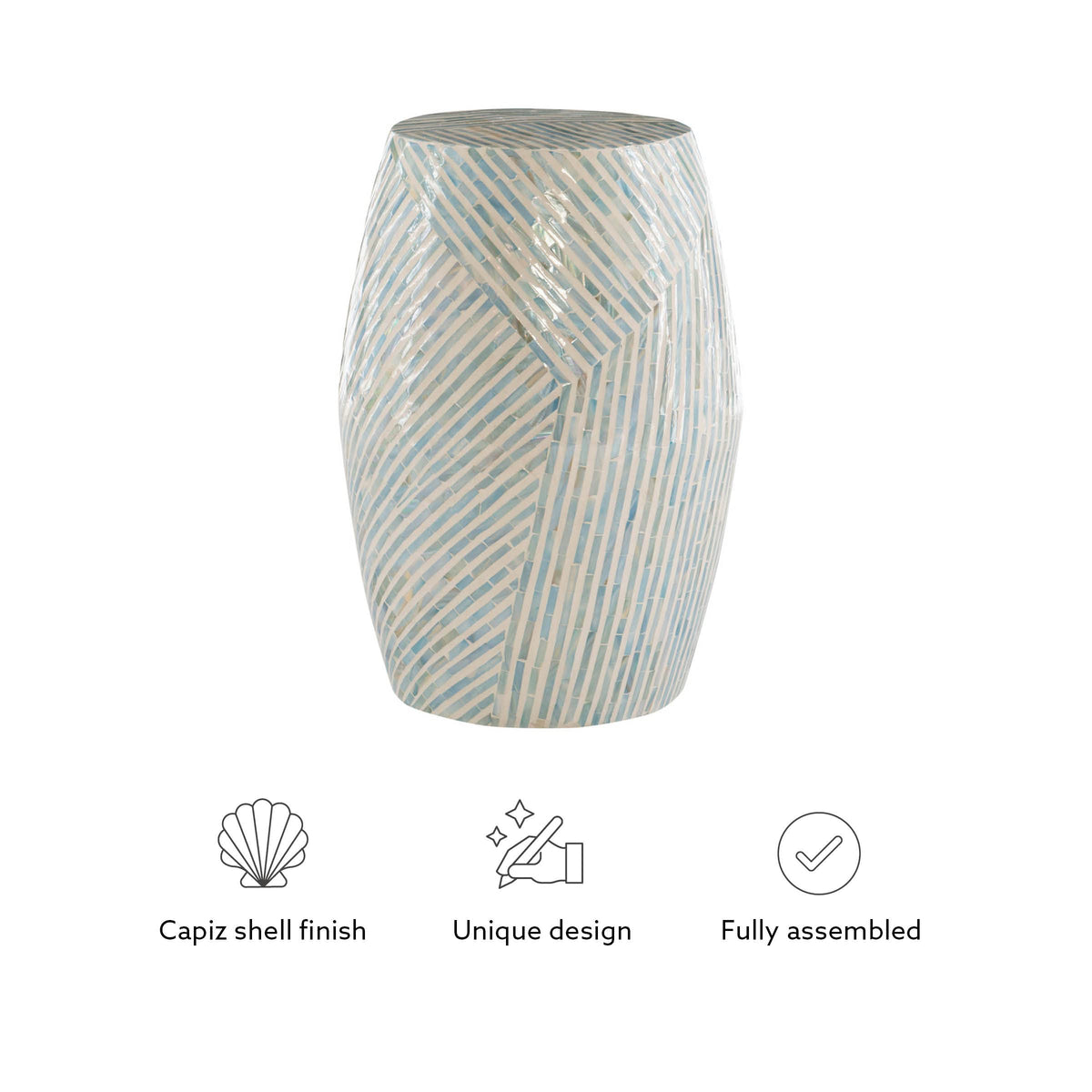 Capiz Drum Accent Table