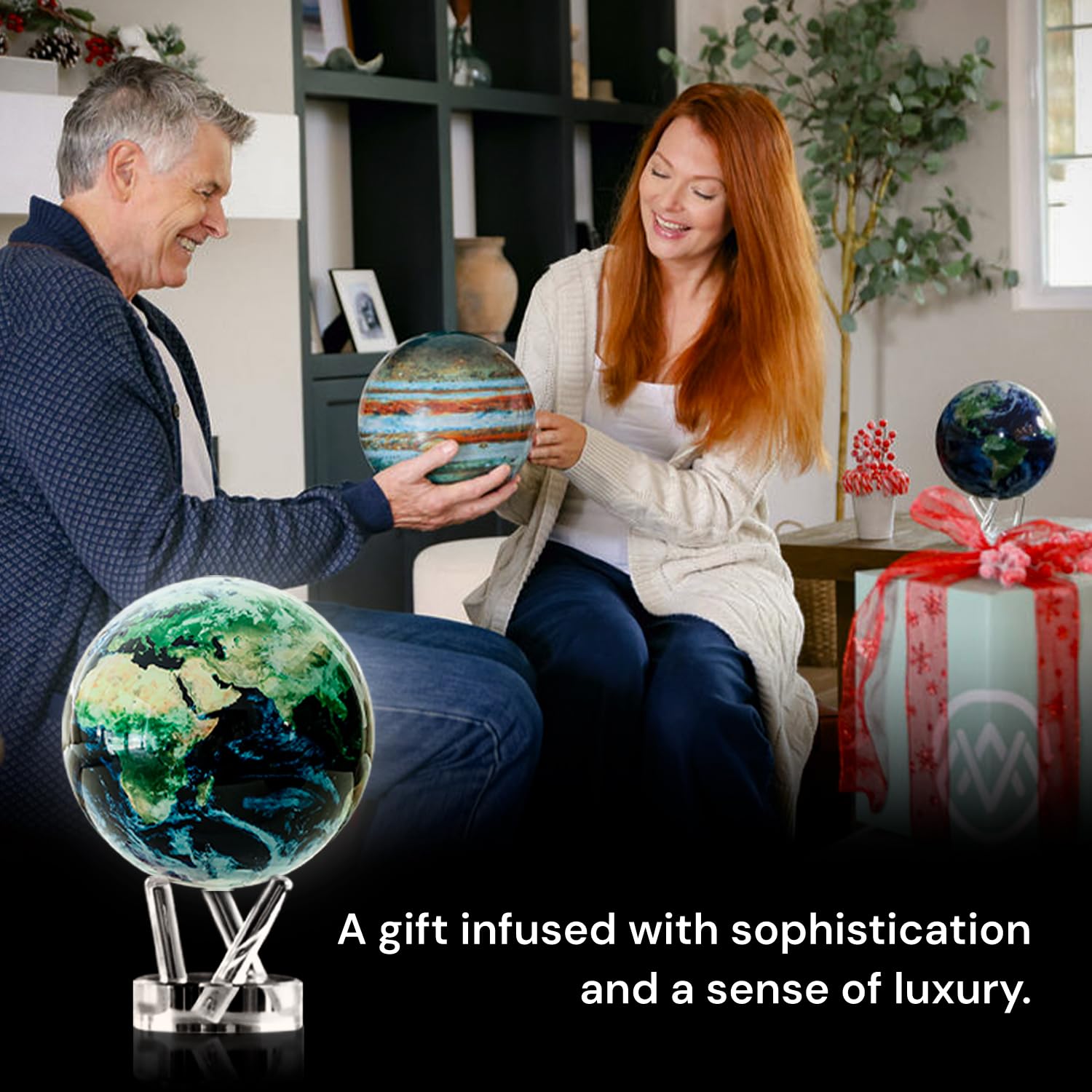 Self-Rotating Globe – Earth with Clouds
