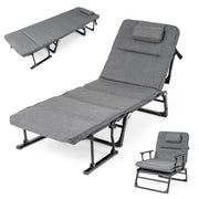 KOTEK Folding Camping Cot for Adults, Portable Cot Bed w/Mattress & Pillow