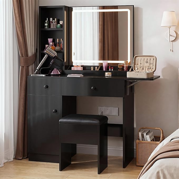 White LED Vanity Desk Set