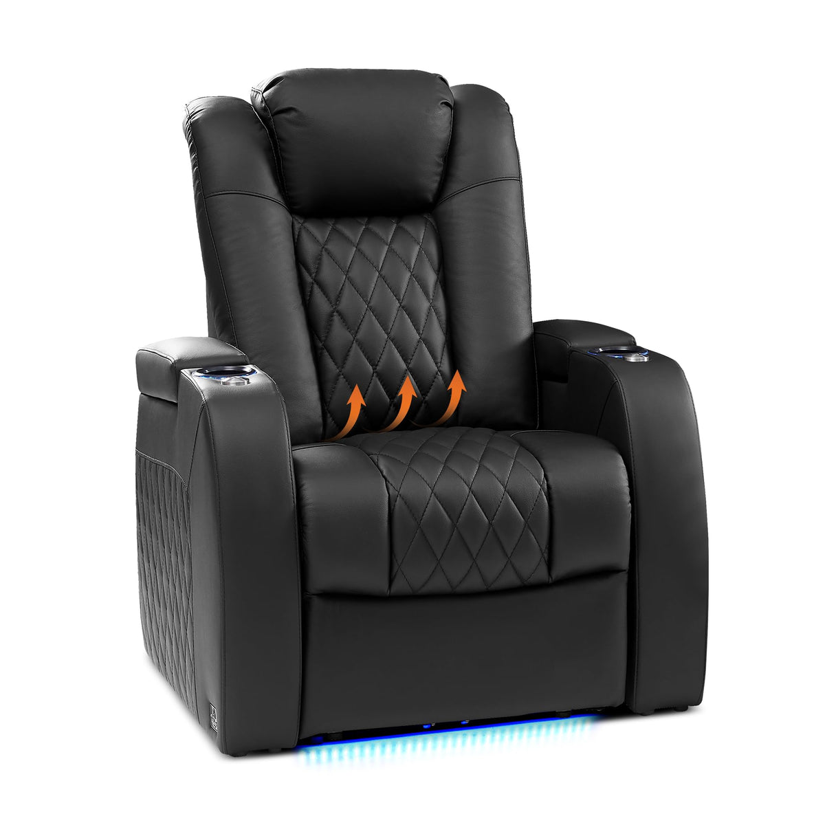 Weilianda Home Theater Seat, Full Grain Nappa Leather Sofa for Movie Room