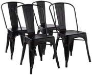 Stackable Metal Dining Chairs, Set of 4