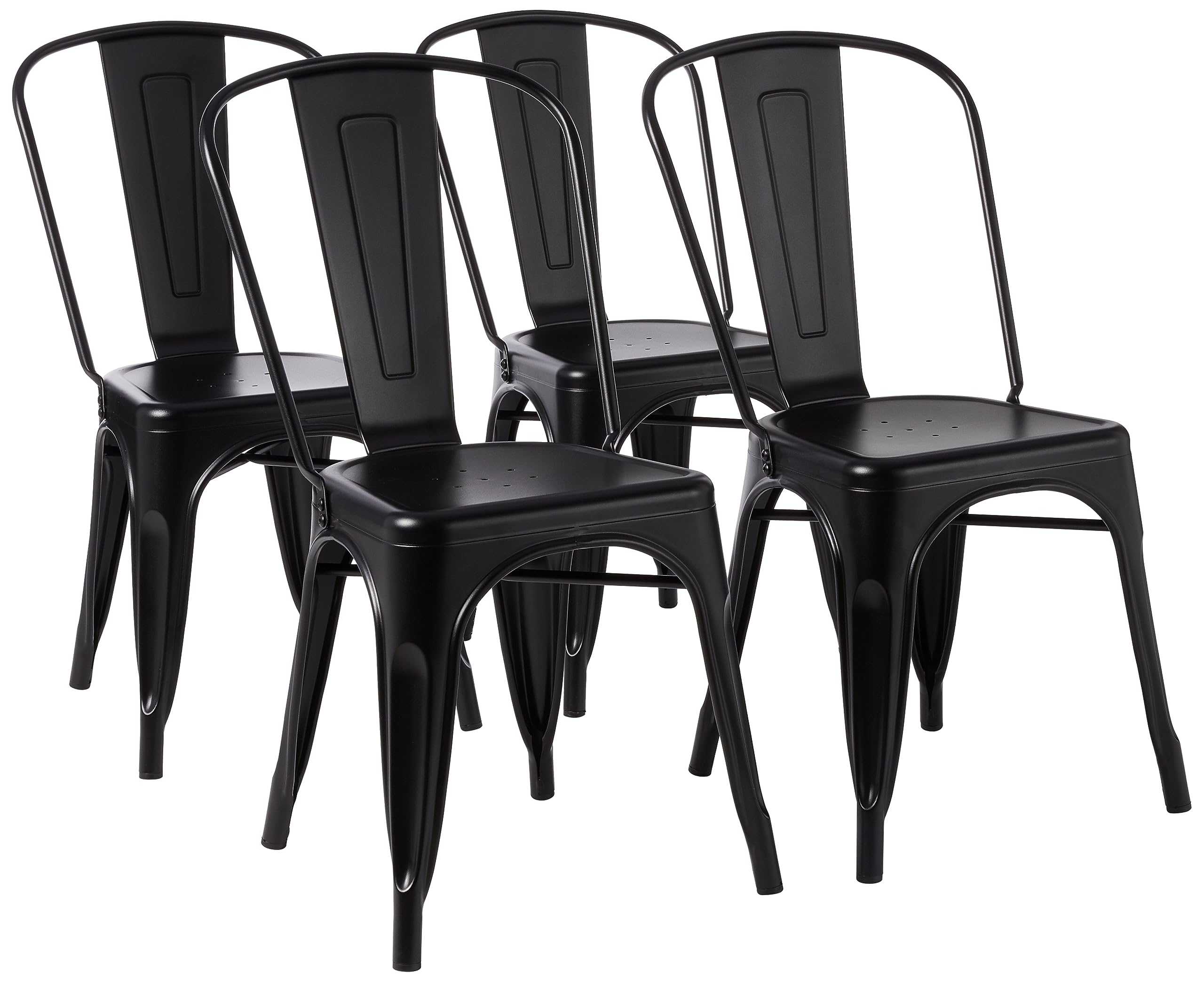 Stackable Metal Dining Chairs, Set of 4