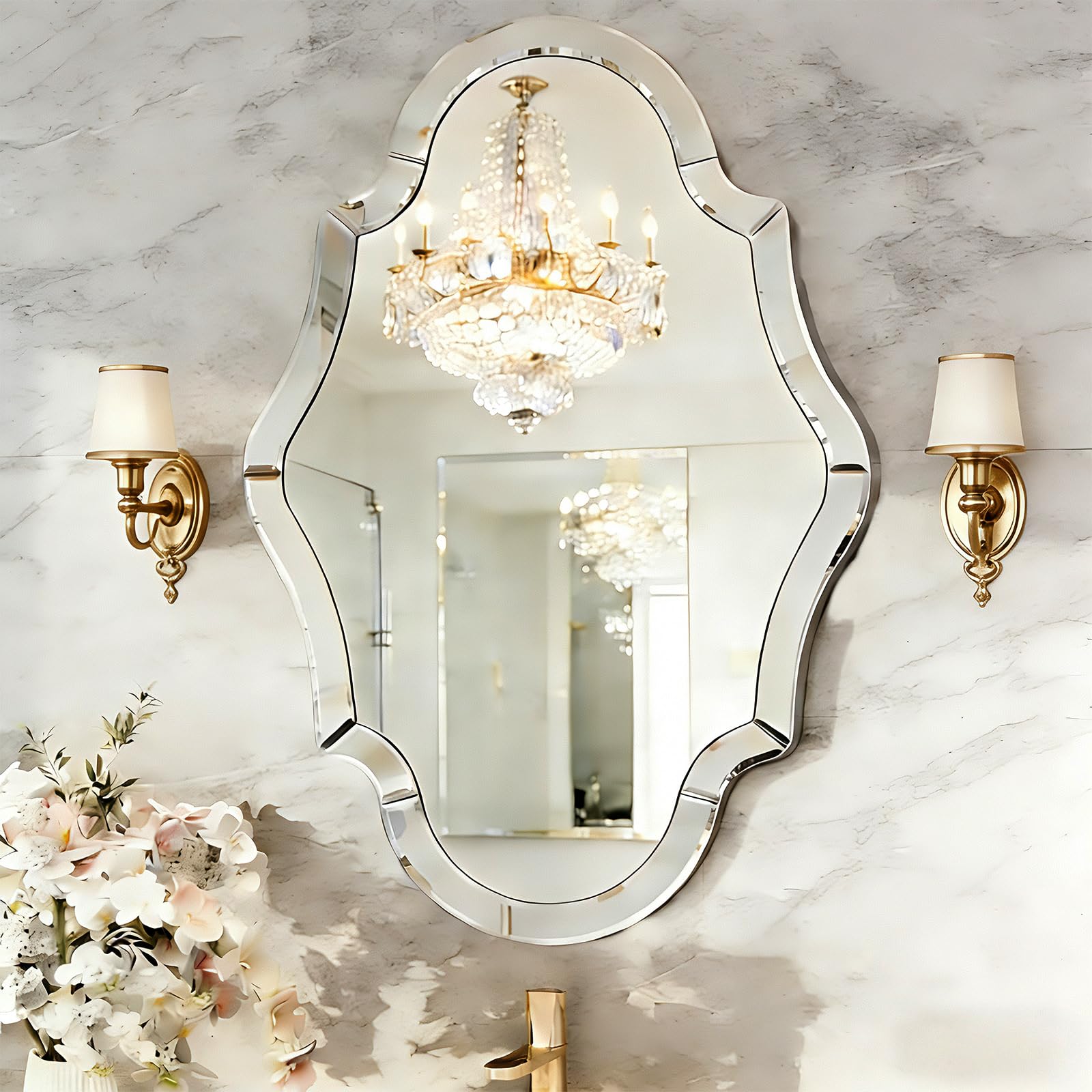Scallop Beveled Wall Mirror