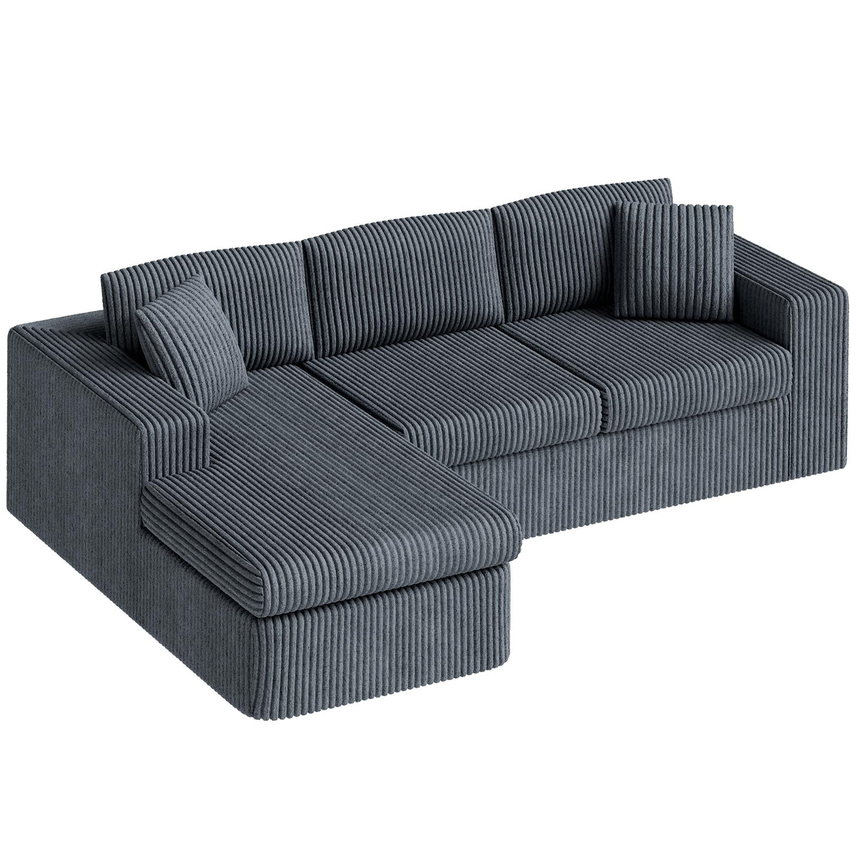 L-Shaped Corduroy Modular Sectional