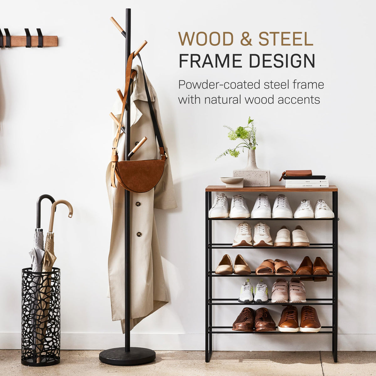 Black Freestanding Coat Rack