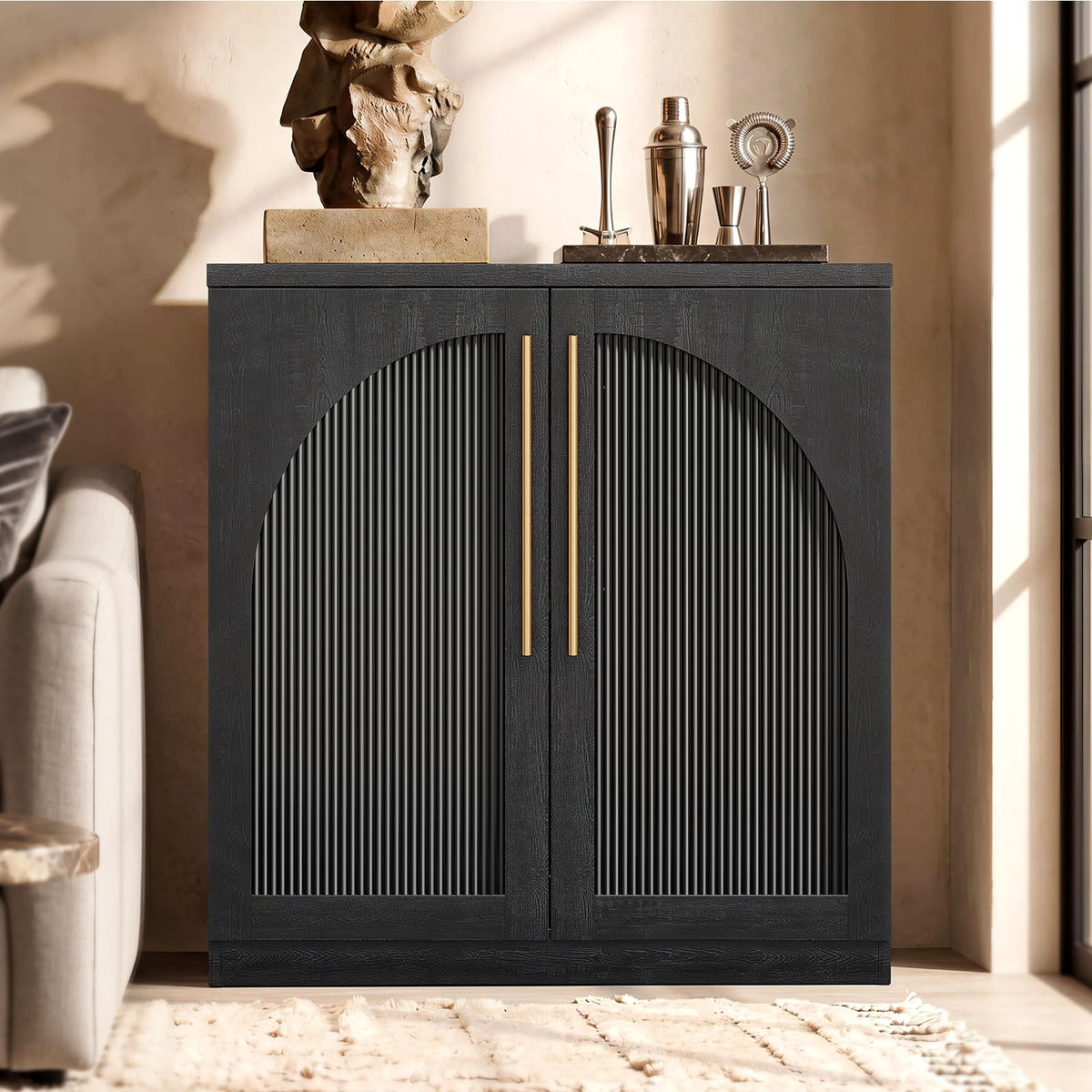 Black Arched Sideboard Cabinet