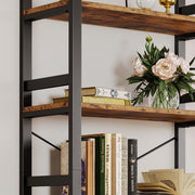 IRONCK Bookshelf, 31.5in Wide Shelf 6 Tier Bookcase, 110lbs/shelf Vintage Industrial Style Bookshelves for Bedroom, Living Room and Home Office, Vintage Brown
