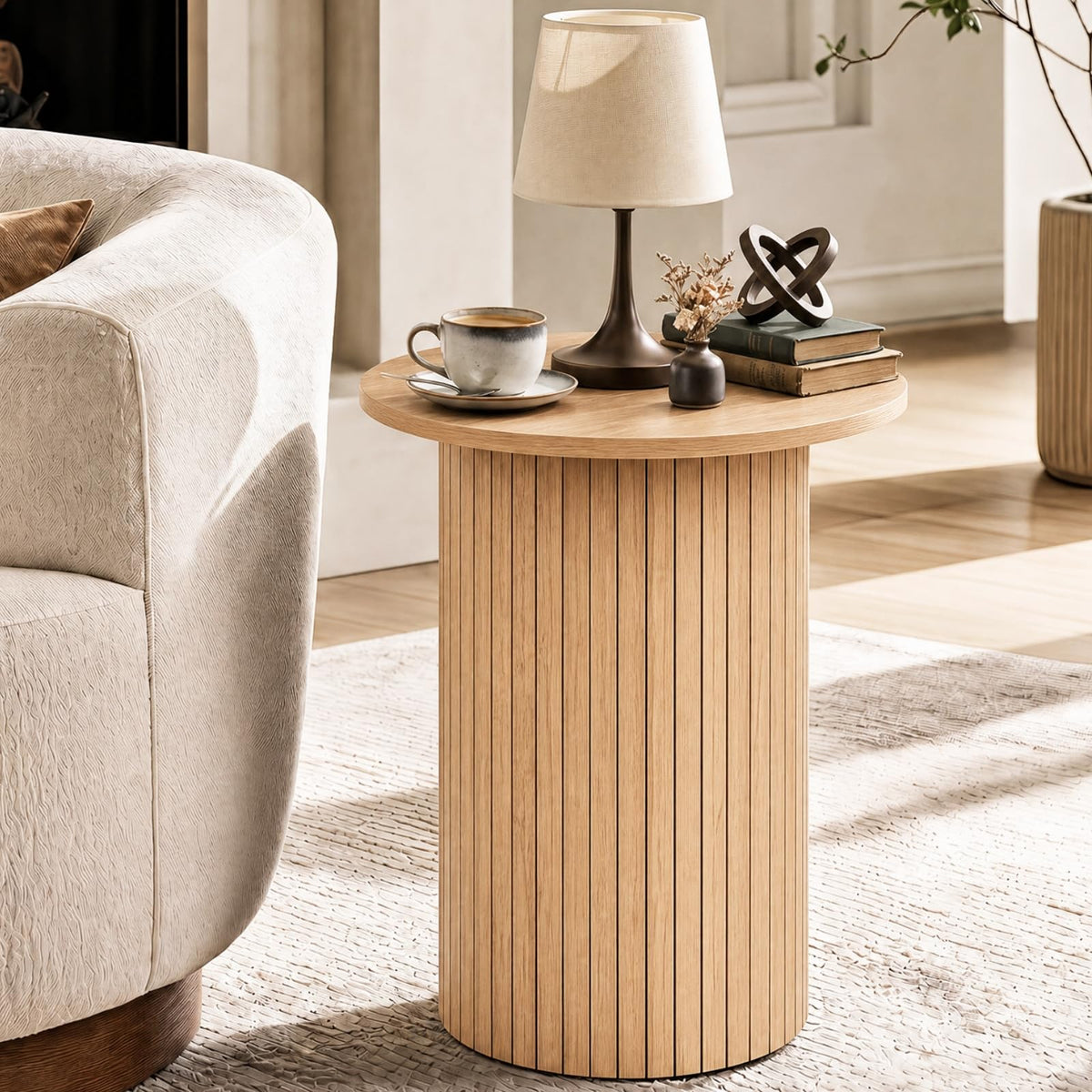 Round Fluted Side Table