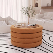 Round Sherpa Storage Ottoman