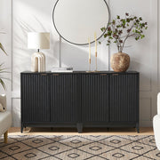 mopio Brooklyn Storage Cabinet, Sideboard, Credenza (Black, Set of 2)