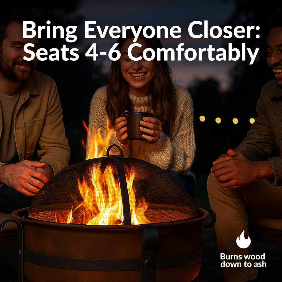 Round Wood-Burning Fire Pit