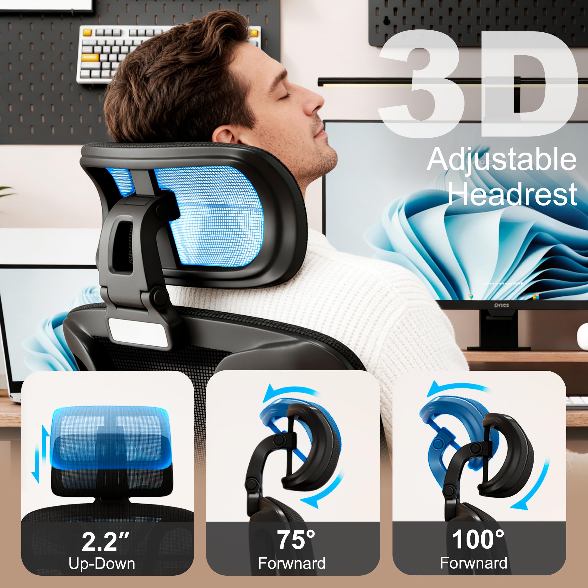 Ergonomic Office Chair with Footrest