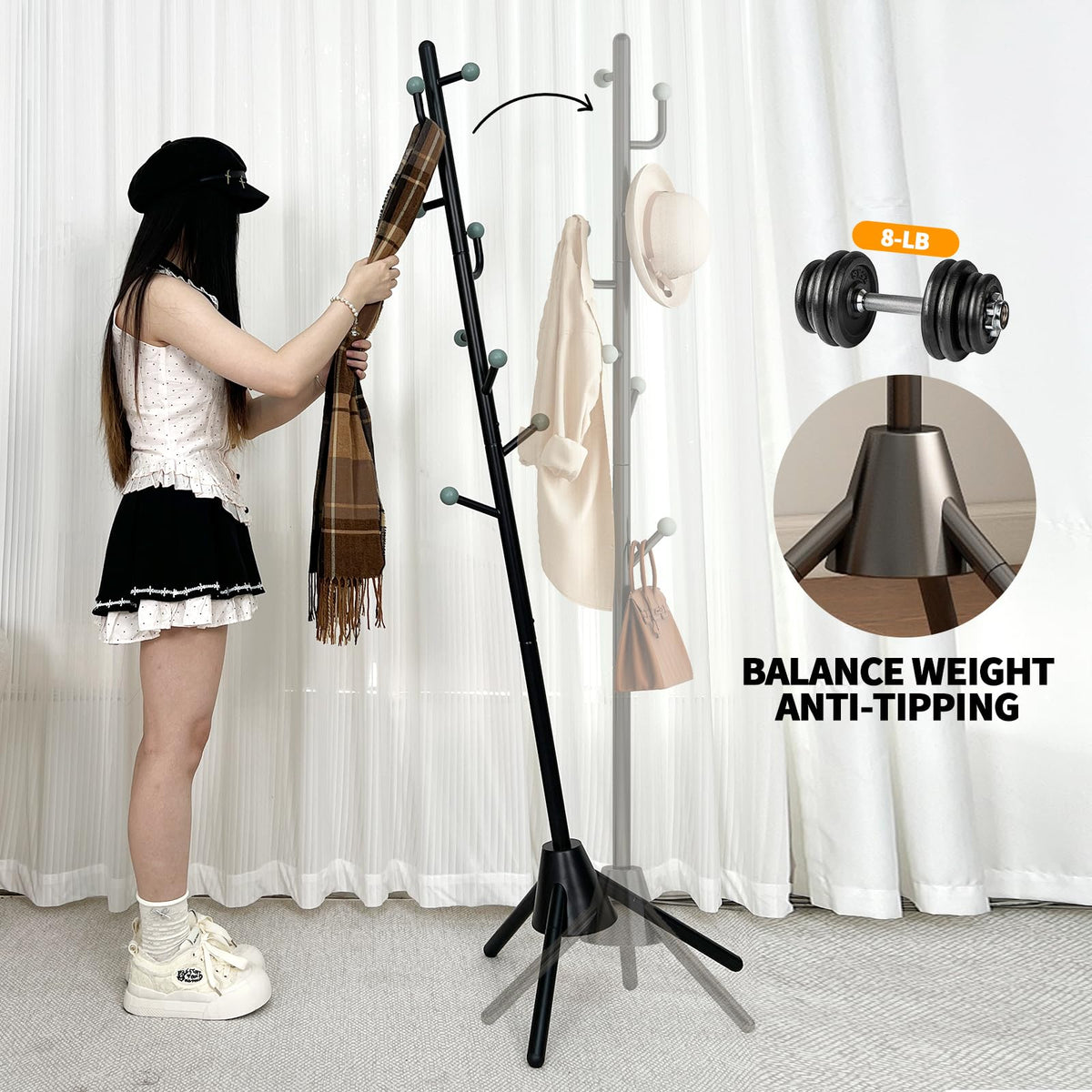 Adjustable Metal Coat Rack
