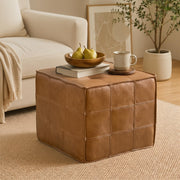 Square Leather Ottoman