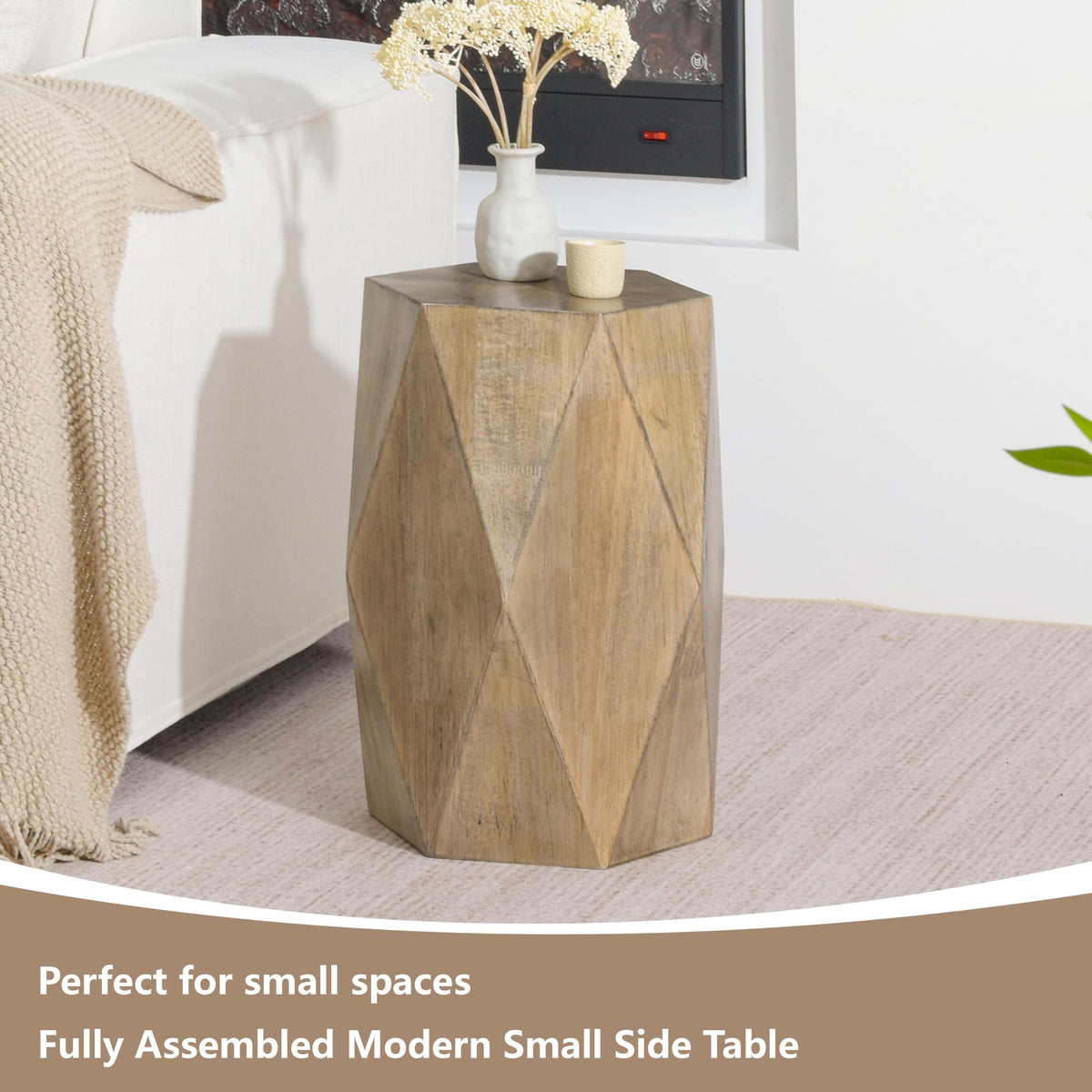Wood Farmhouse End Table