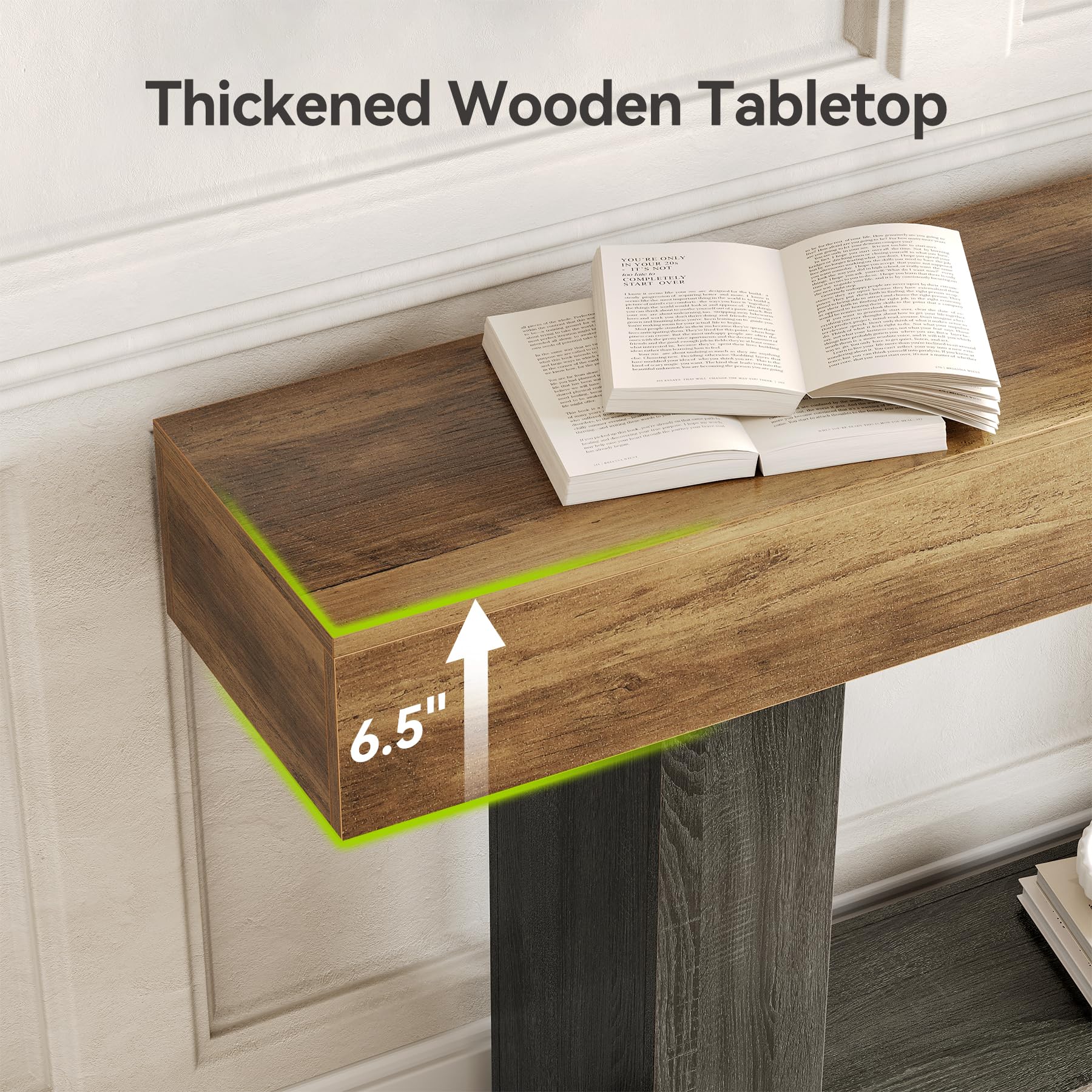 63-Inch 2-Tier Console Table