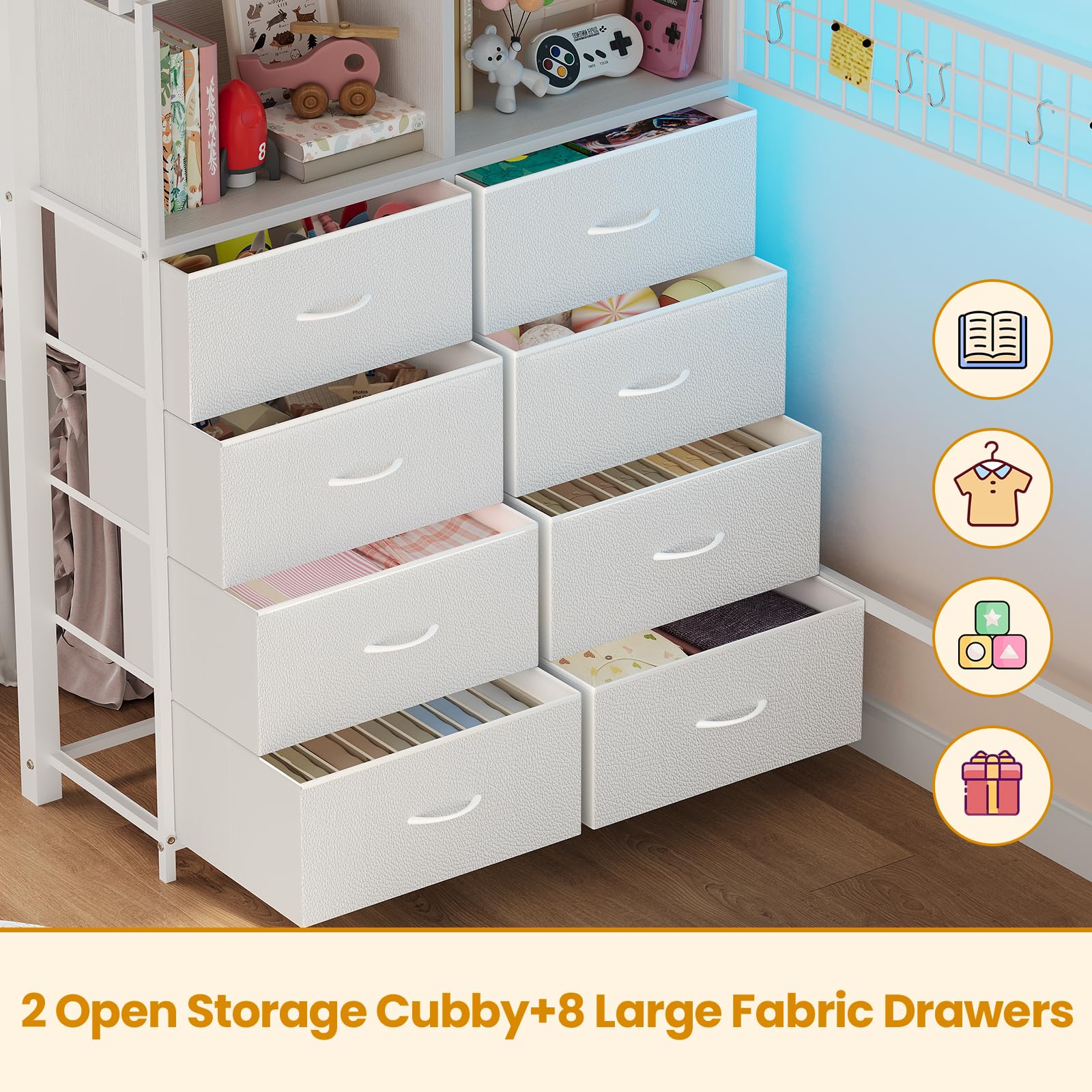 Twin Size Loft Bed with Storage Stairs & Drawers