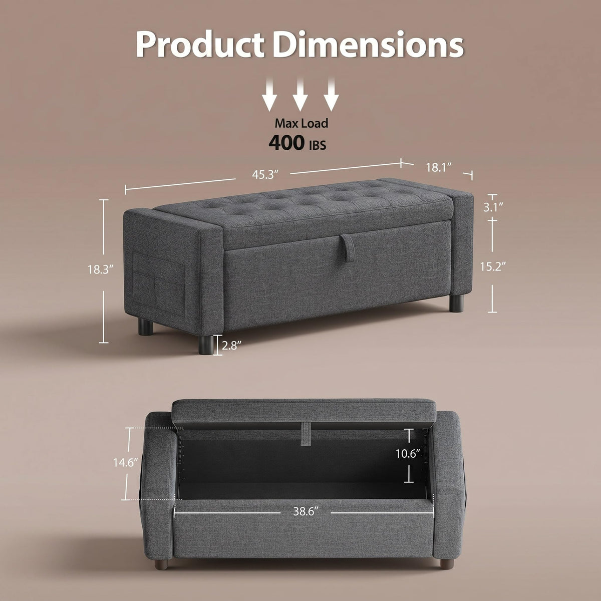 Tufted Storage Ottoman Bench