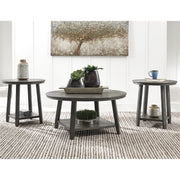 Signature Design by Ashley Caitbrook Neutral 3 Piece Table Set with Coffee & 2 End Tables, Grayish Brown