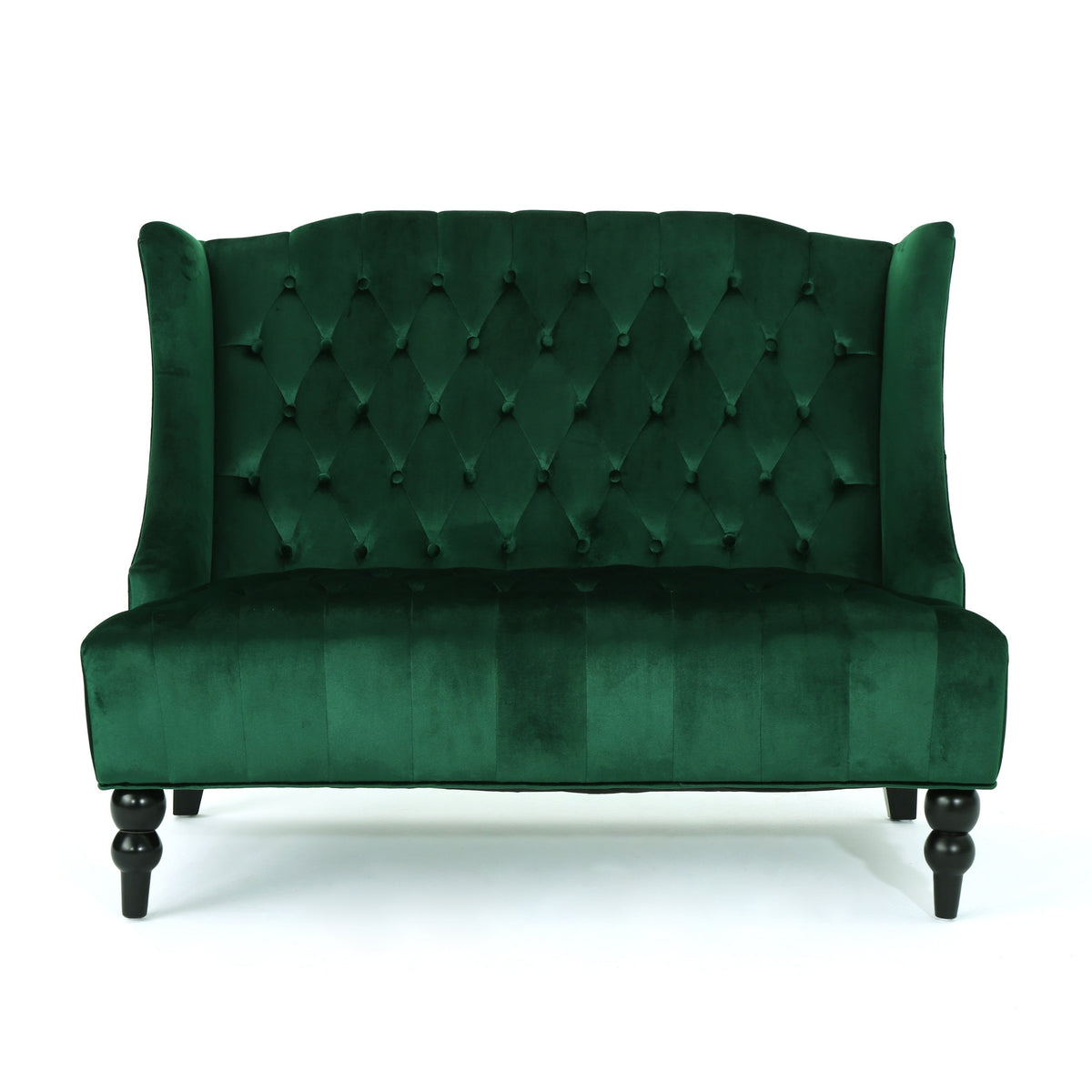 Emerald Velvet Tufted Loveseat